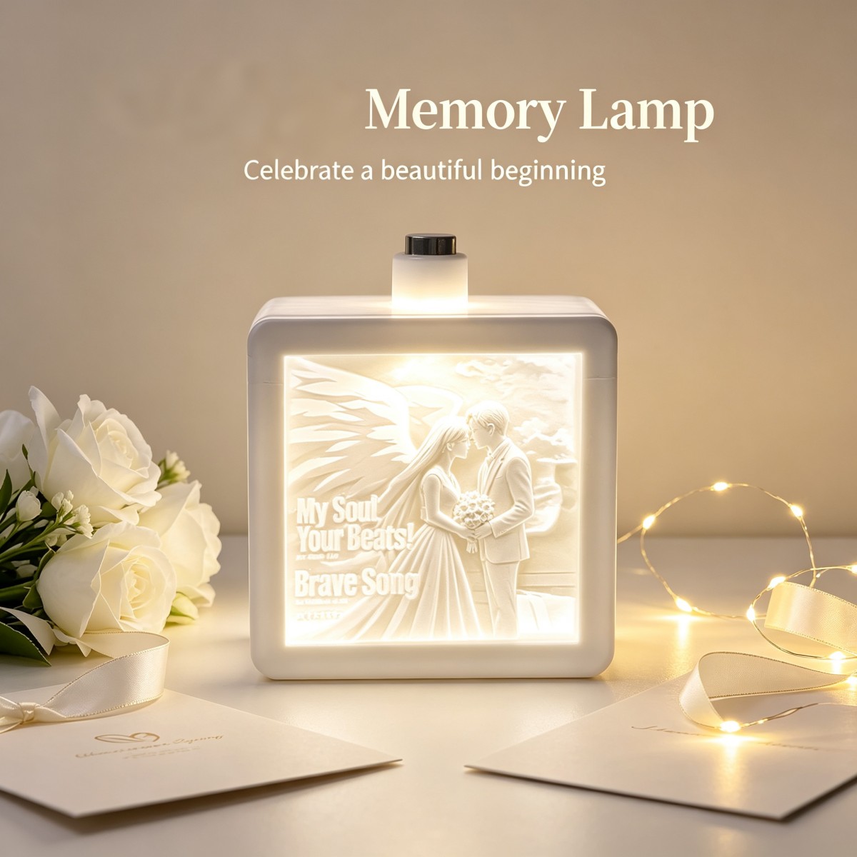 Lighting Decoration Wedding - Gepersonaliseerd 3D-geprint fotoreliëf met LED-nachtlamp, gegraveerd,