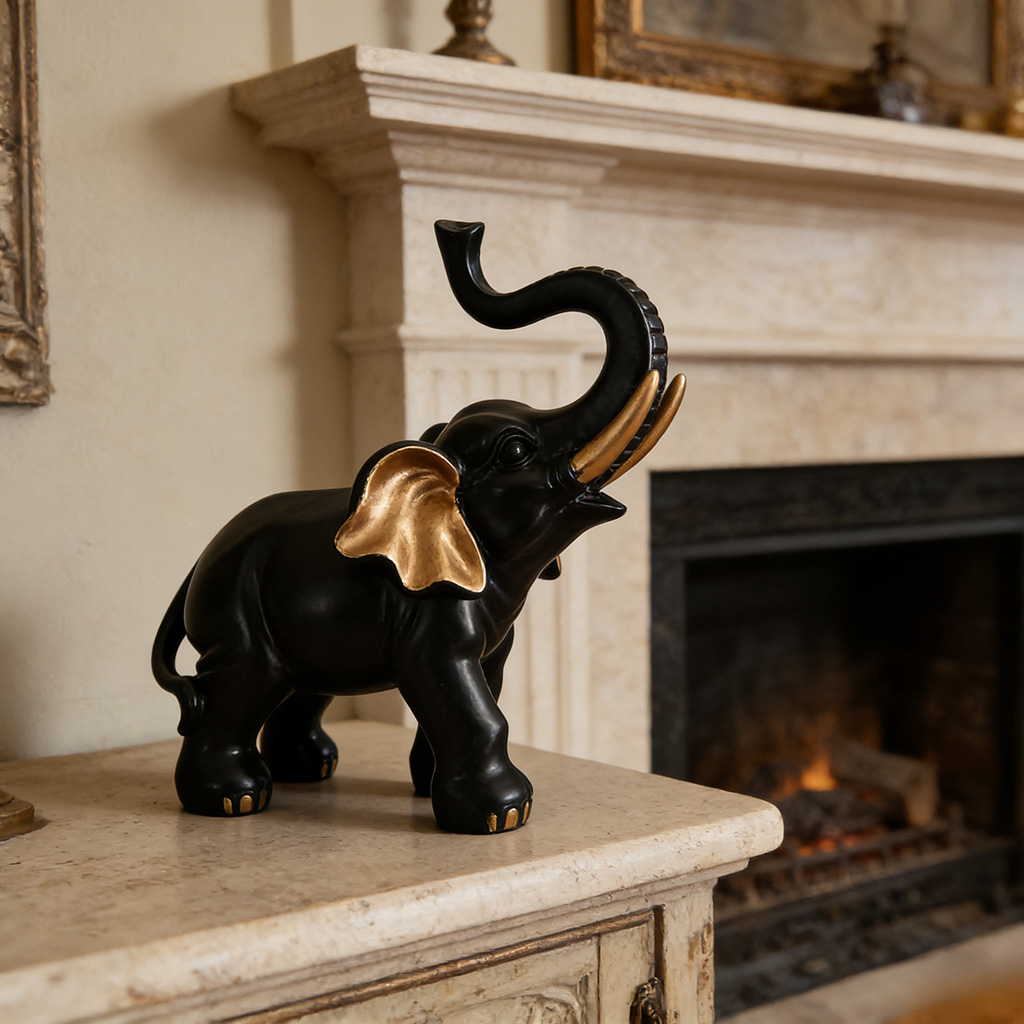 1 stuk zwart-gouden olifantenb - Lighting Room Decor Items recensie en prijs