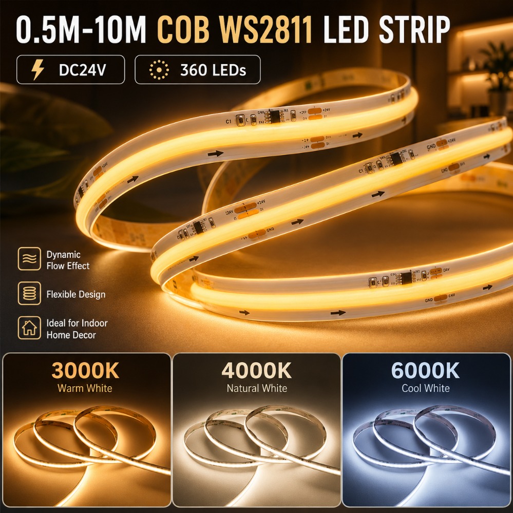 DC24V WS2811 COB LED Strip Adr - Decor Lighting Address recensie en prijs